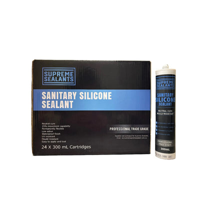 Supreme Sealants sanitary silicone sealant 300ml cartridge with 24 pack trade carton