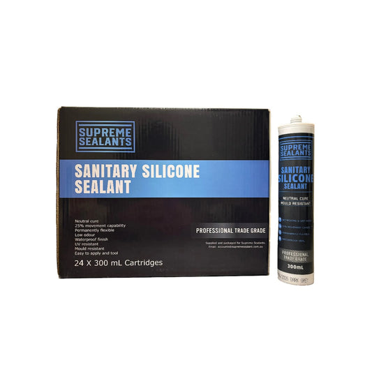 Supreme Sealants sanitary silicone sealant 300ml cartridge with 24 pack trade carton
