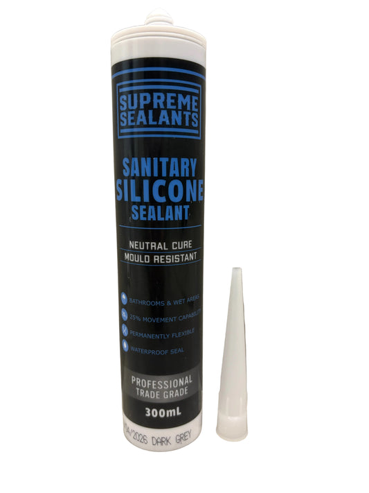 Supreme Sealants neutral cure sanitary silicone 300ml cartridge with applicator nozzle
